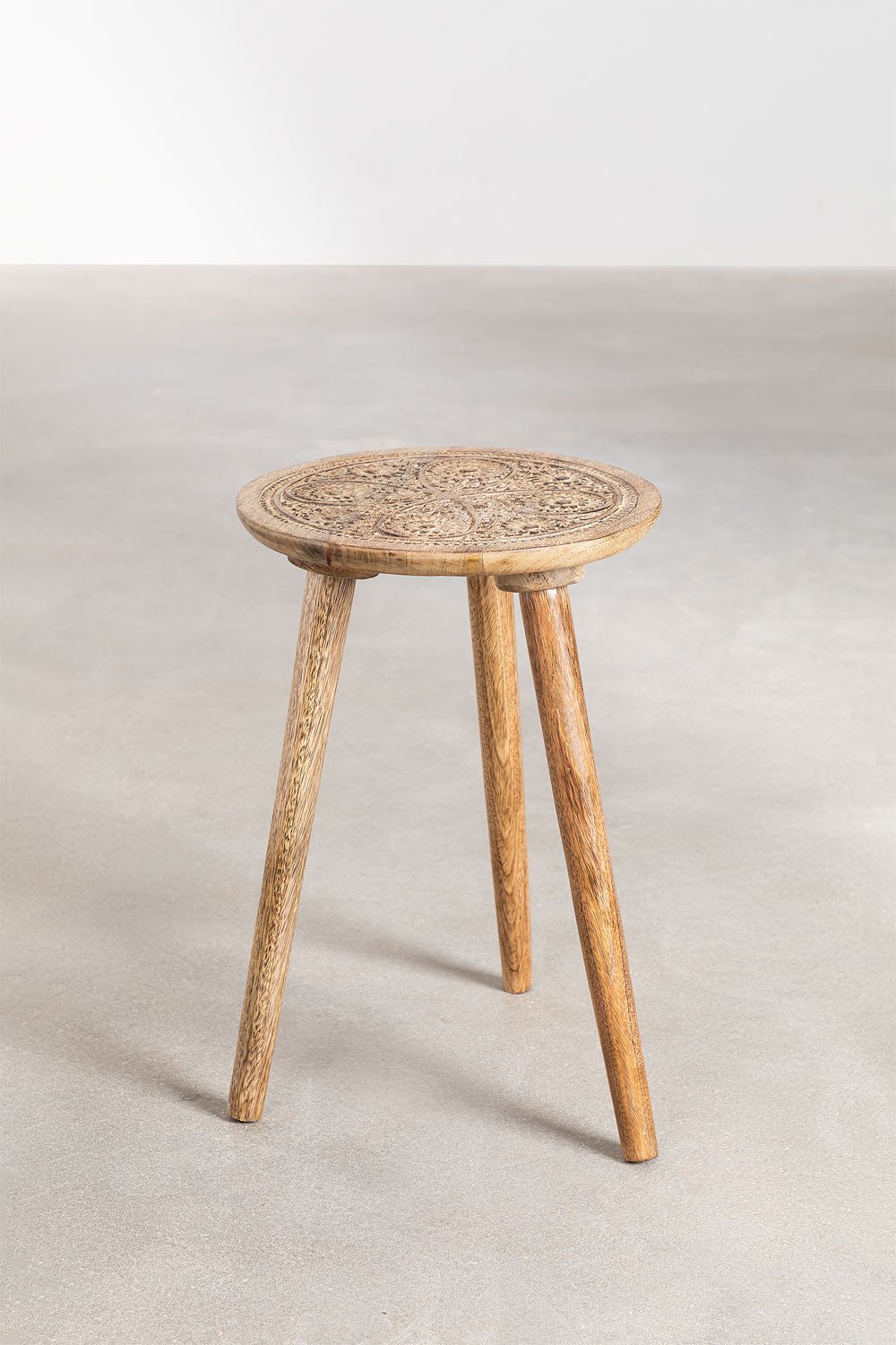 Tavolino rotondo in legno di mango (Ø30 cm) Nanup
