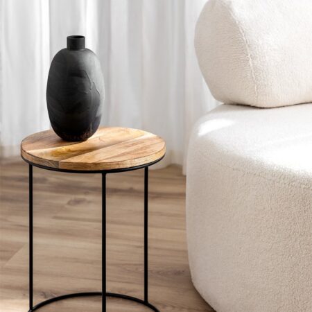 Tavolino rotondo in legno di mango (Ø30 cm) Tannam