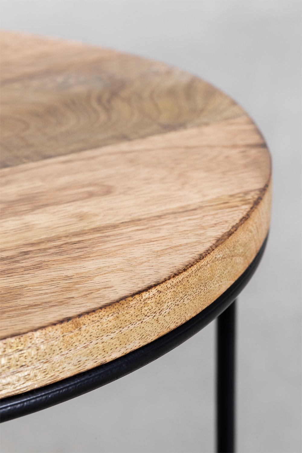 Tavolino rotondo in legno di mango (Ø30 cm) Tannam