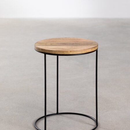 Tavolino rotondo in legno di mango (Ø30 cm) Tannam