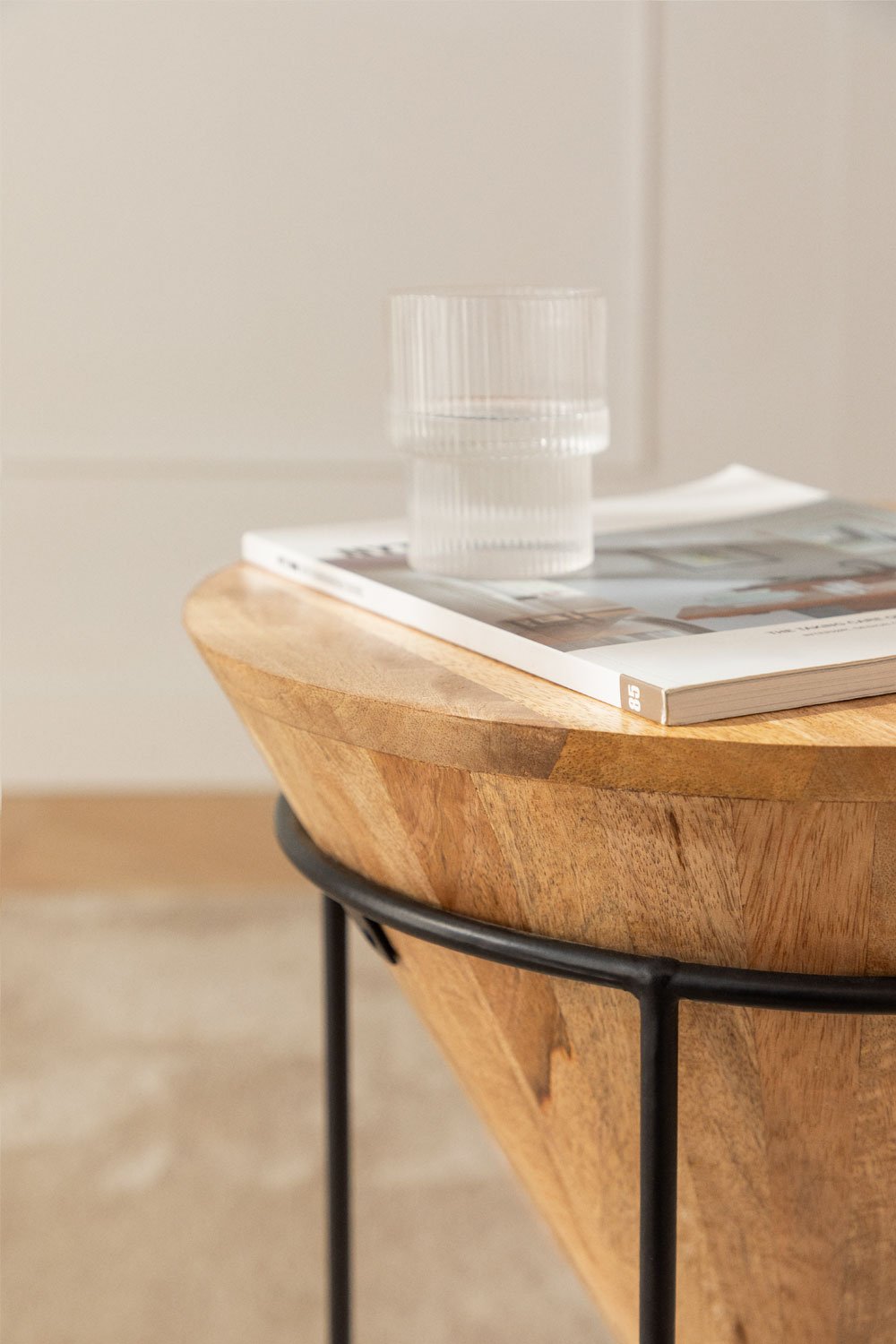 Tavolino rotondo in legno di mango (Ø40 cm) Piram