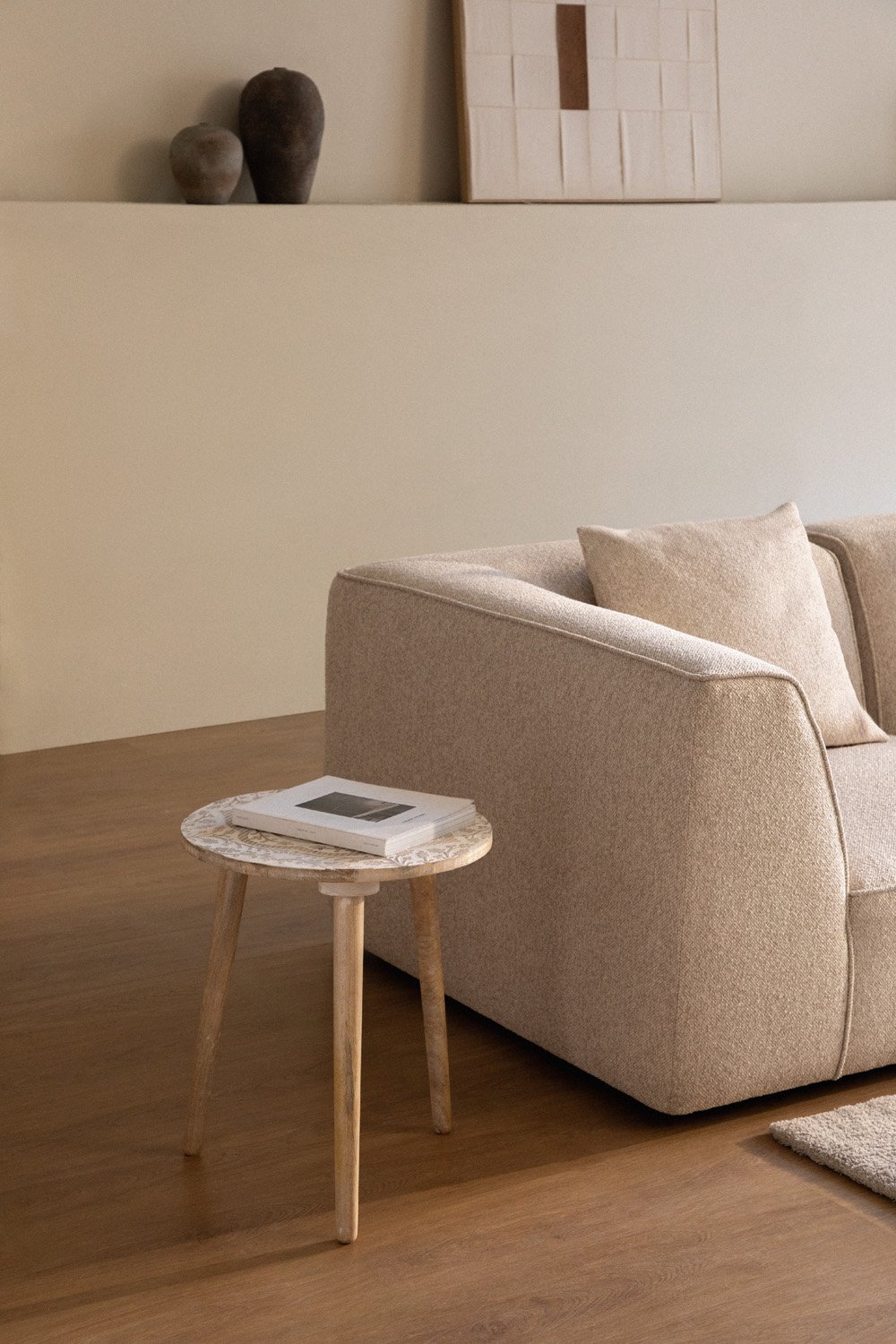 Tavolino rotondo Ø40 cm in legno di mango Silama