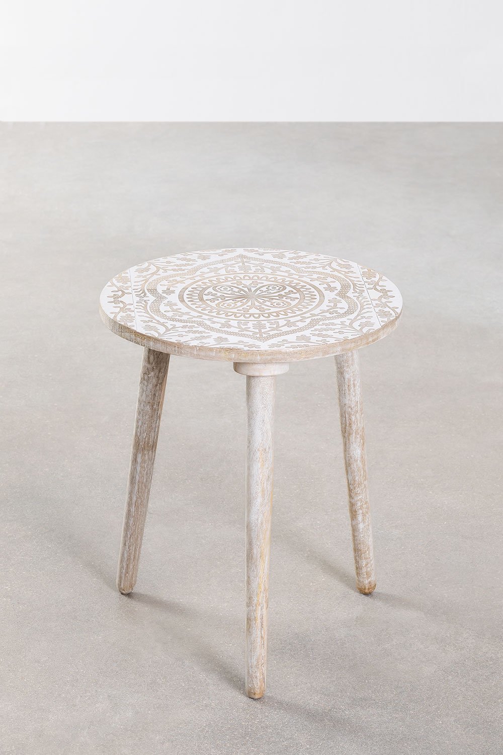 Tavolino rotondo Ø40 cm in legno di mango Silama
