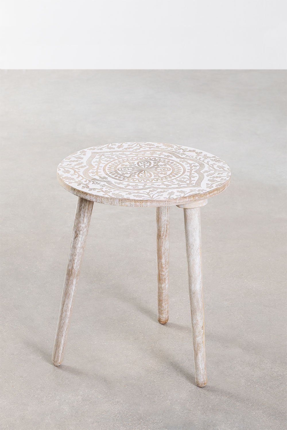 Tavolino rotondo Ø40 cm in legno di mango Silama