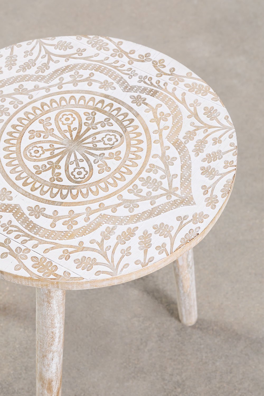 Tavolino rotondo Ø40 cm in legno di mango Silama