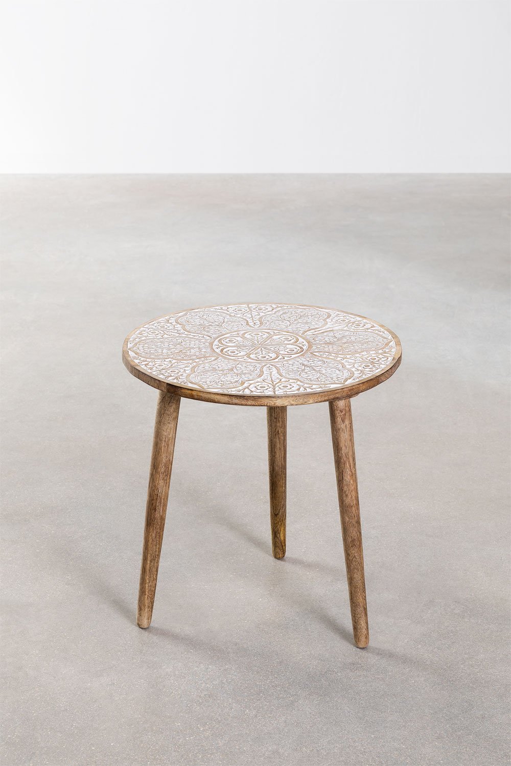 Tavolino rotondo in legno di mango (Ø45 cm) Tienga