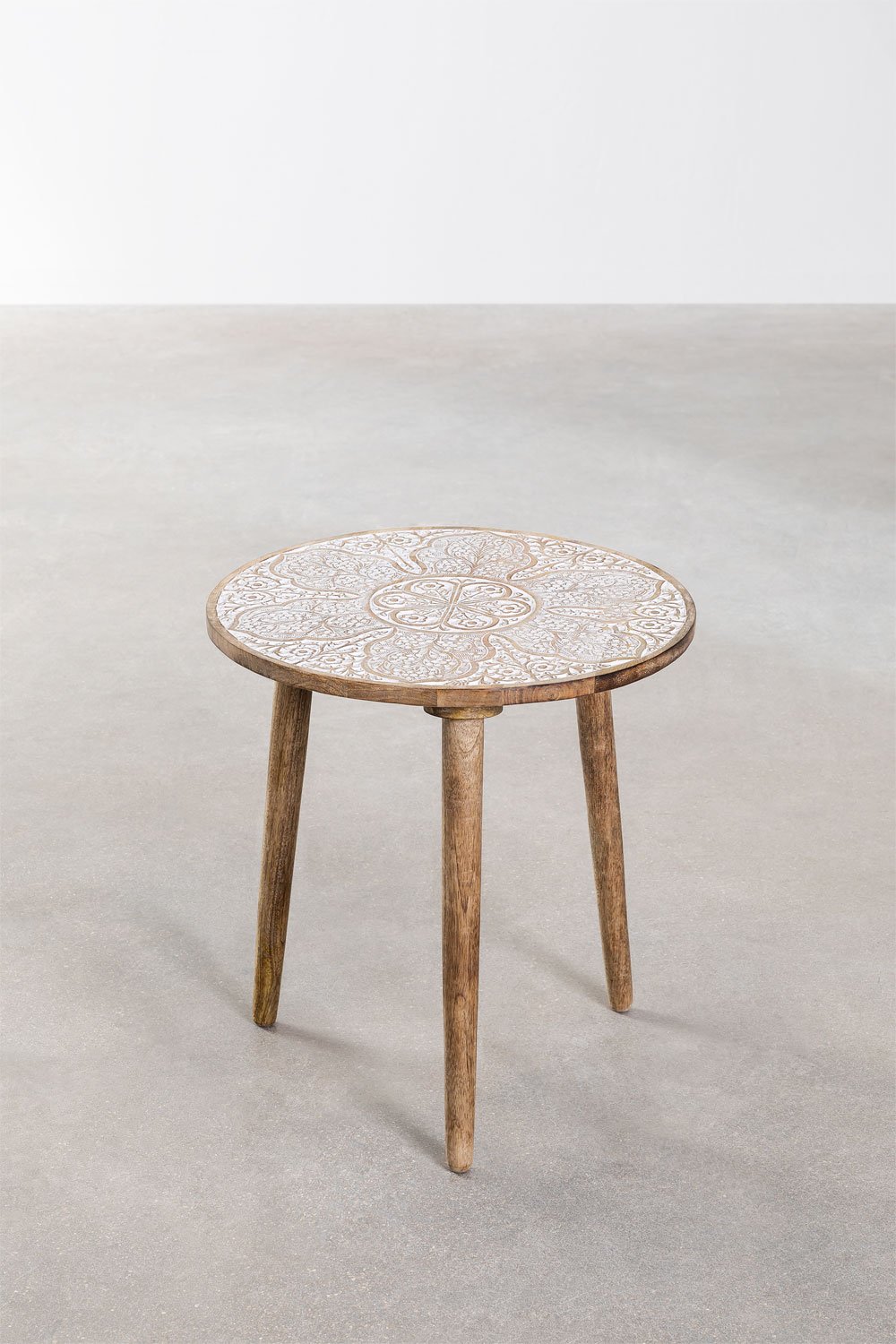 Tavolino rotondo in legno di mango (Ø45 cm) Tienga
