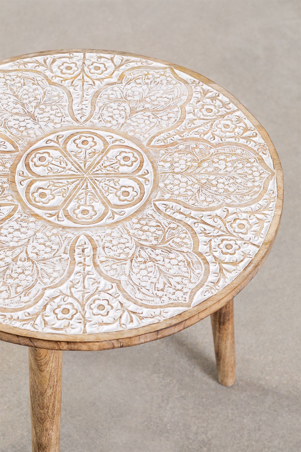 Tavolino rotondo in legno di mango (Ø45 cm) Tienga