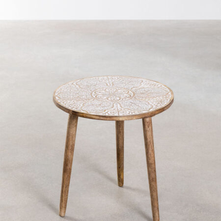 Tavolino rotondo in legno di mango (Ø45 cm) Tienga