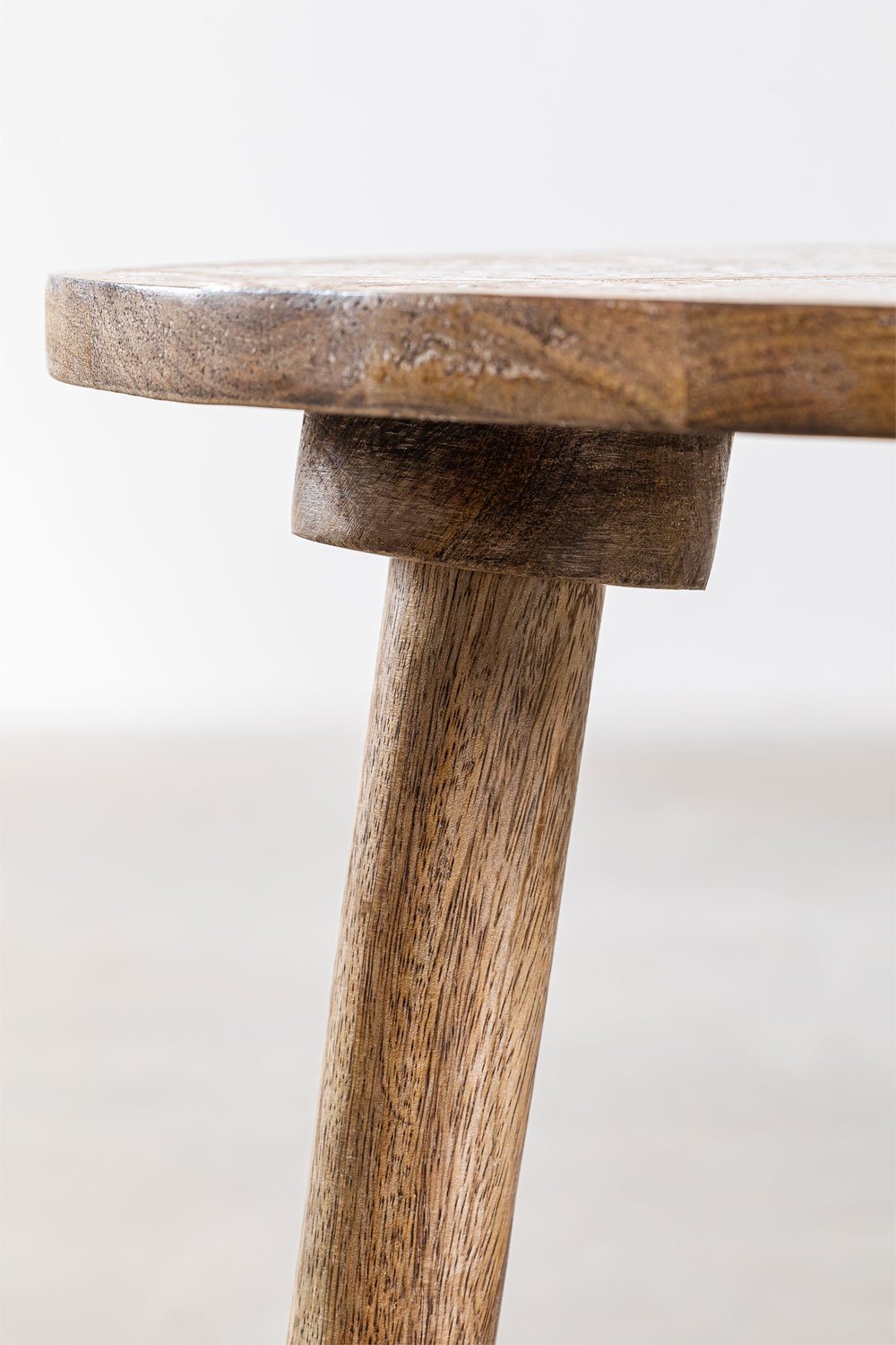 Tavolino rotondo in legno di mango (Ø45 cm) Tienga