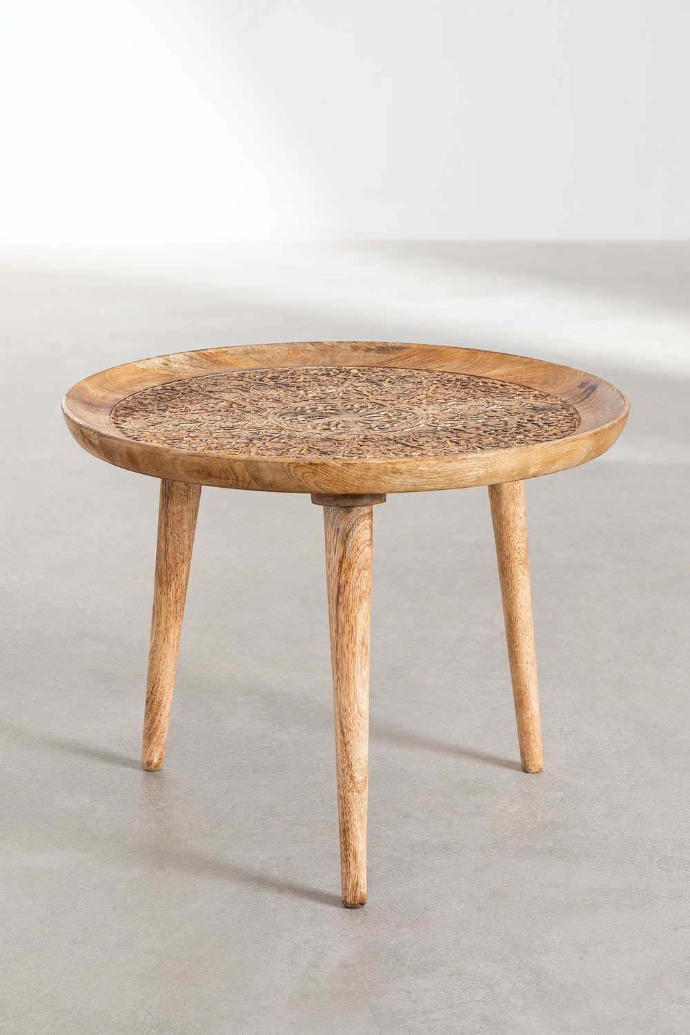 Tavolino rotondo in legno di mango (Ø60 cm) Nanup