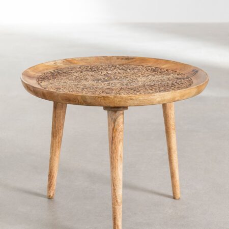 Tavolino rotondo in legno di mango (Ø60 cm) Nanup