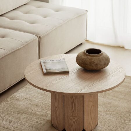 Tavolino rotondo in legno (Ø80 cm) Vinesey