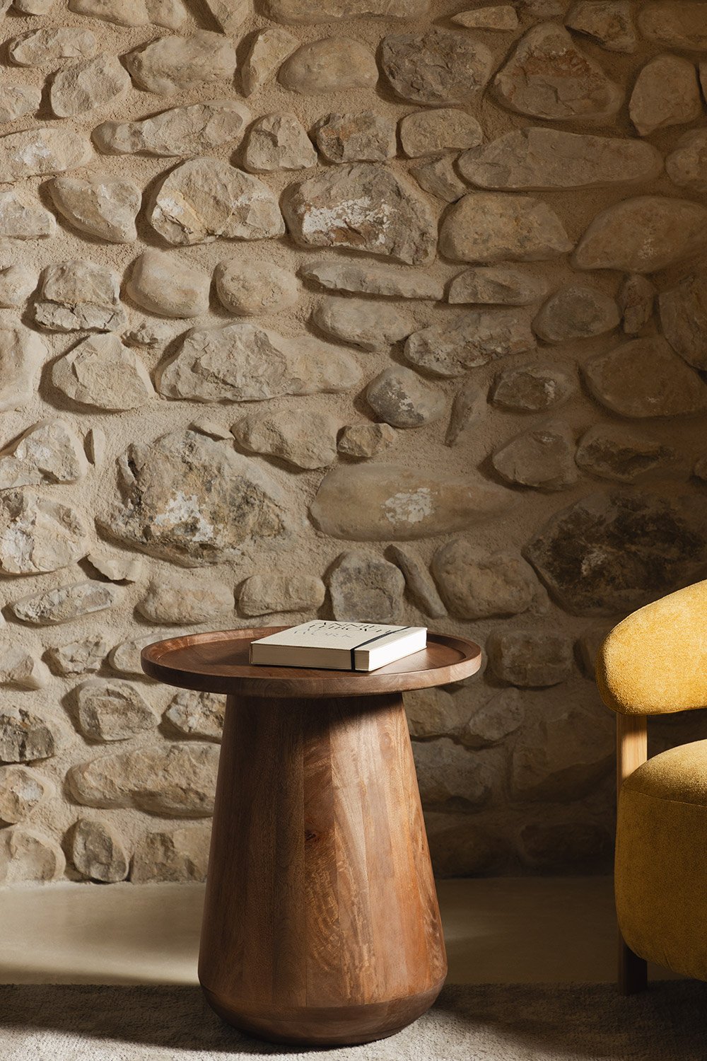 Tavolino rotondo Naiara Ø50 cm in legno di mango