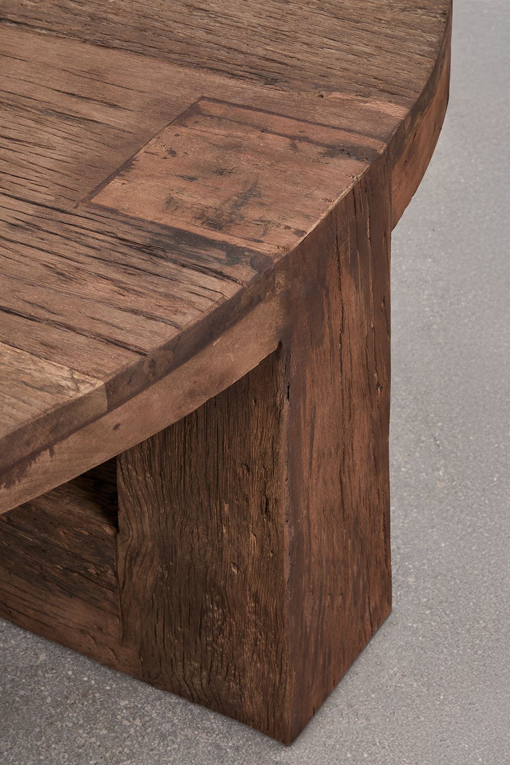 Tavolino rotondo Ø120 cm in legno riciclato Juvira