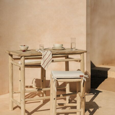 Tavolo alto da giardino rettangolare 135x65cm in legno di teak Narel