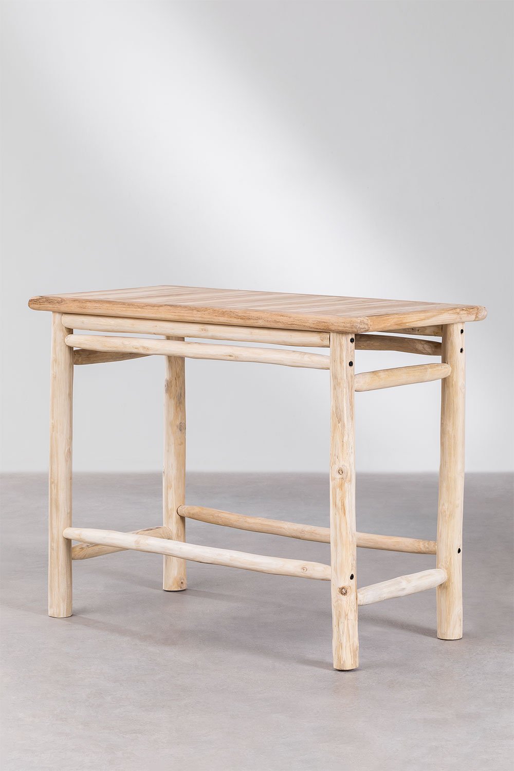 Tavolo alto da giardino rettangolare 135x65cm in legno di teak Narel