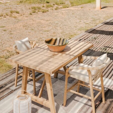 Tavolo alto da giardino rettangolare 160x90 cm in legno di acacia Dubai