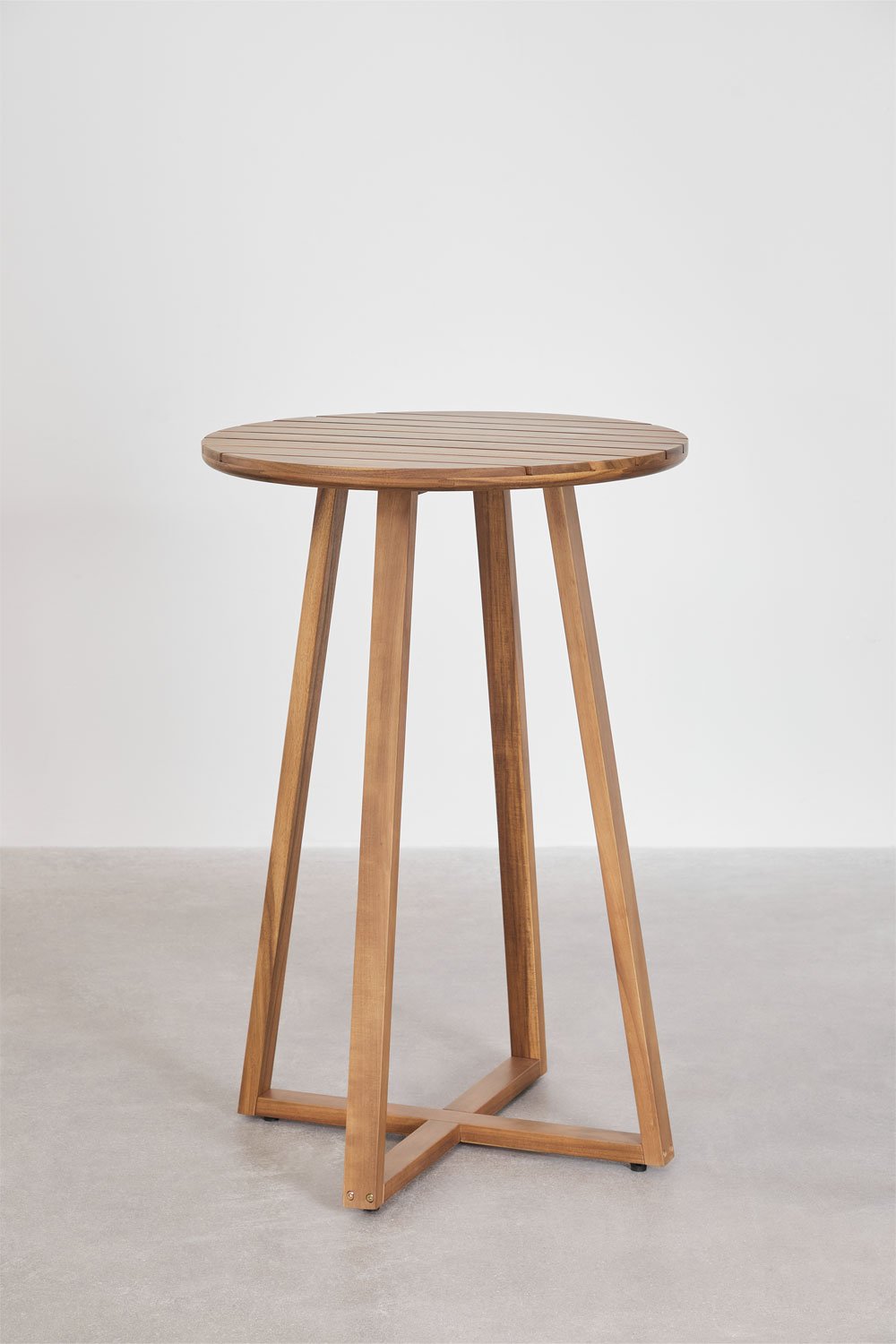 Tavolo alto da giardino rotondo Ø70 cm in legno di acacia Magda