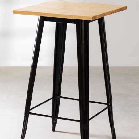 Tavolo alto quadrato in legno e acciaio (60x60 cm) LIX