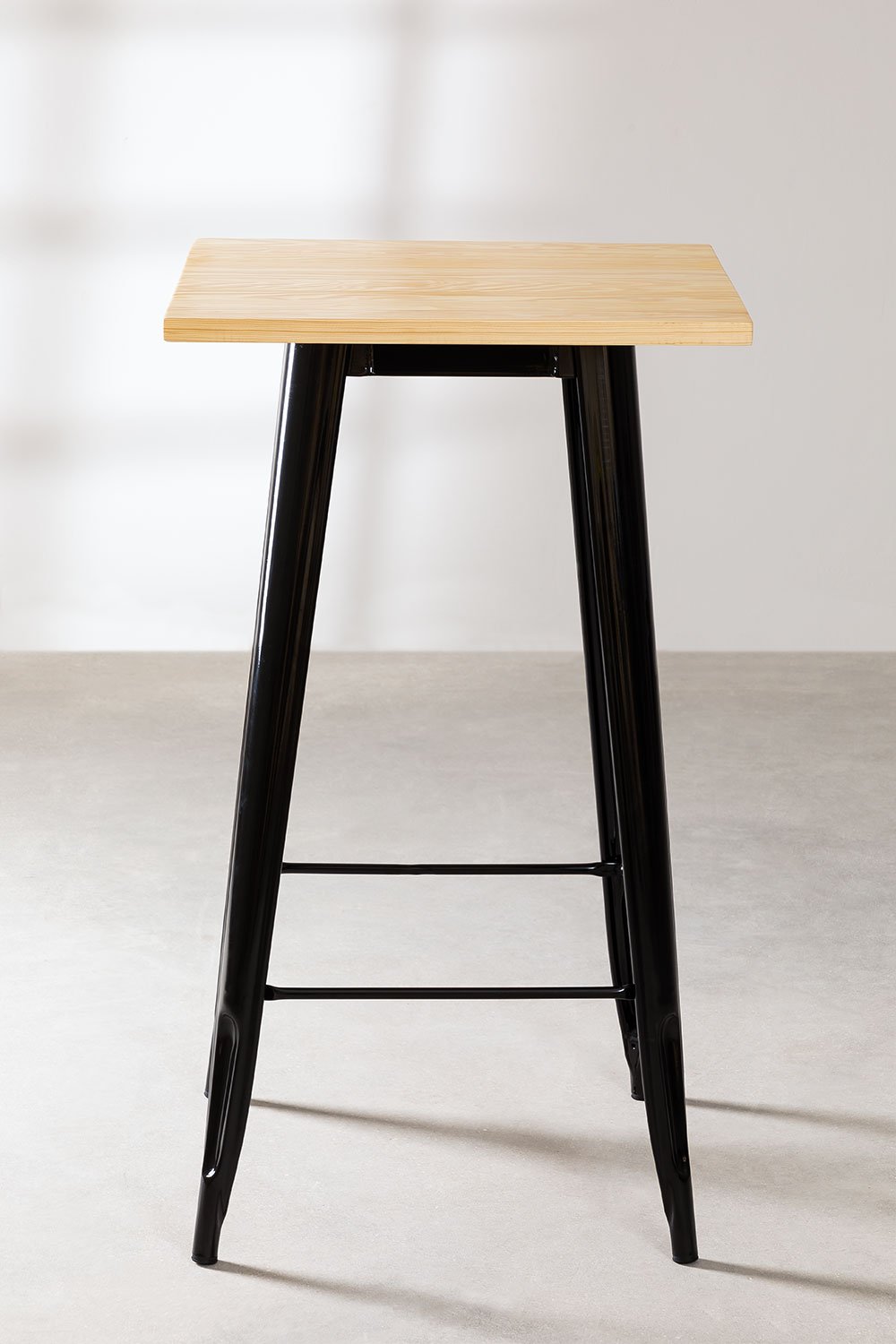 Tavolo alto quadrato in legno e acciaio (60x60 cm) LIX
