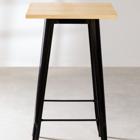 Tavolo alto quadrato in legno e acciaio (60x60 cm) LIX