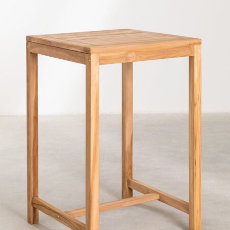 Tavolo alto quadrato in legno di teak (70X70 cm) Pira