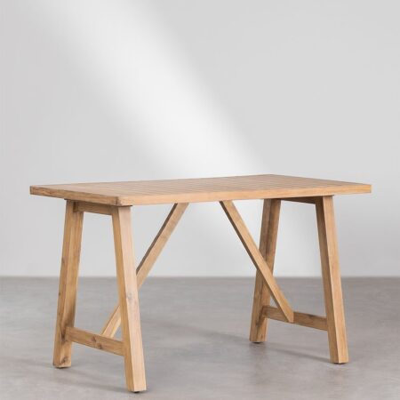 Tavolo alto rettangolare in legno di acacia (160x90 cm) Dubai