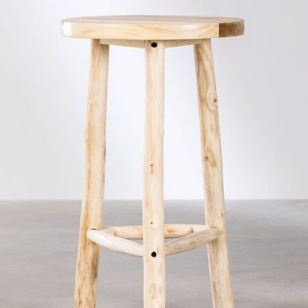 Tavolo alto rotondo (Ø60 cm) in legno Narel