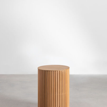 Tavolo ausiliario rotondo in legno (Ø40 cm) Belmira