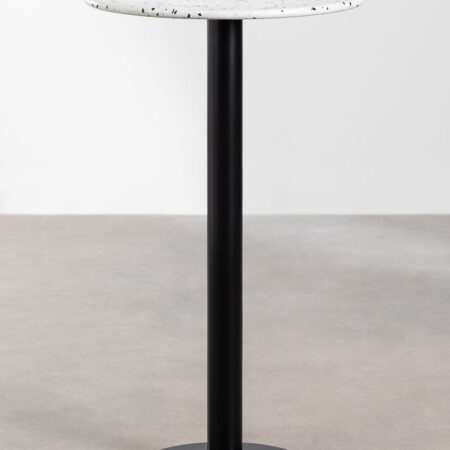 Tavolo alto da bar rotondo con effetto terrazzo (Ø60 cm) Dolce