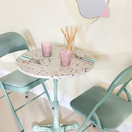 Tavolo Bar Rotondo in Terrazzo (Ø60 cm) Volutto