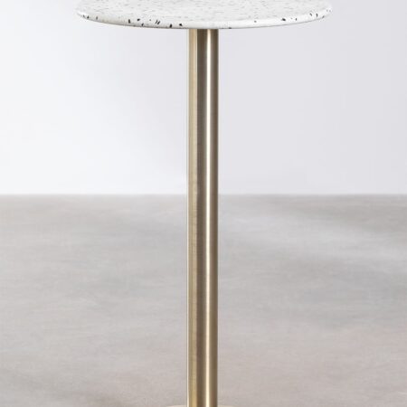 Tavolo da bar rotondo alto in terrazzo (Ø60 cm) Malibu