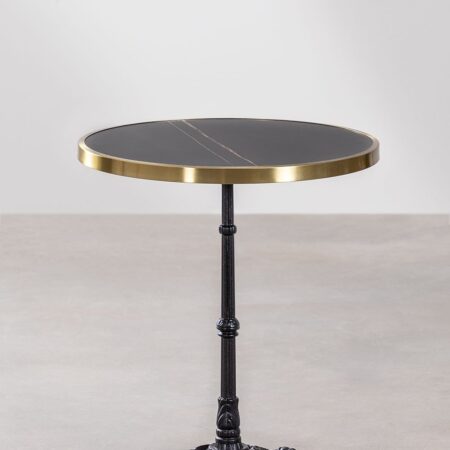 Tavolo da Bar Rotondo in Gres Venezia Black