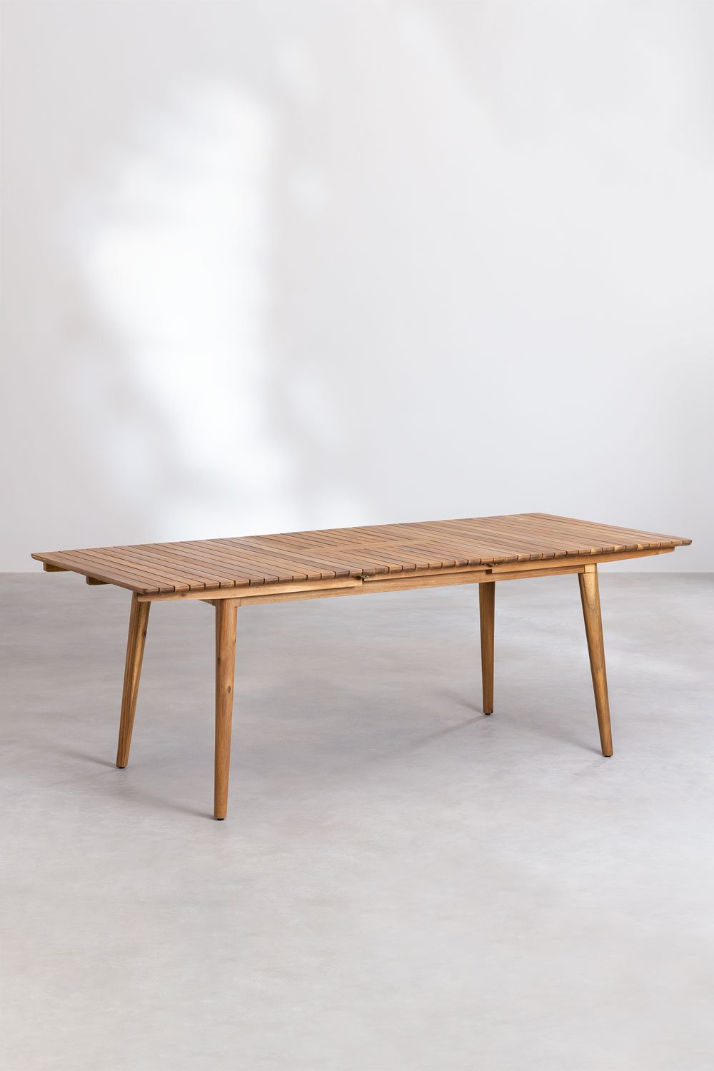 Tavolo da giardino rettangolare 160-210x90 cm allungabile in legno di acacia Tenay