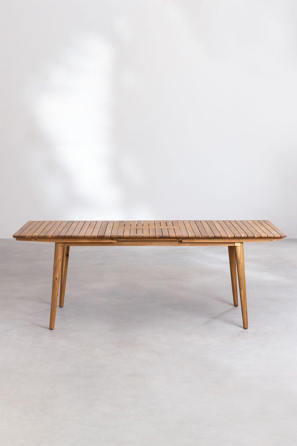 Tavolo da giardino rettangolare 160-210x90 cm allungabile in legno di acacia Tenay