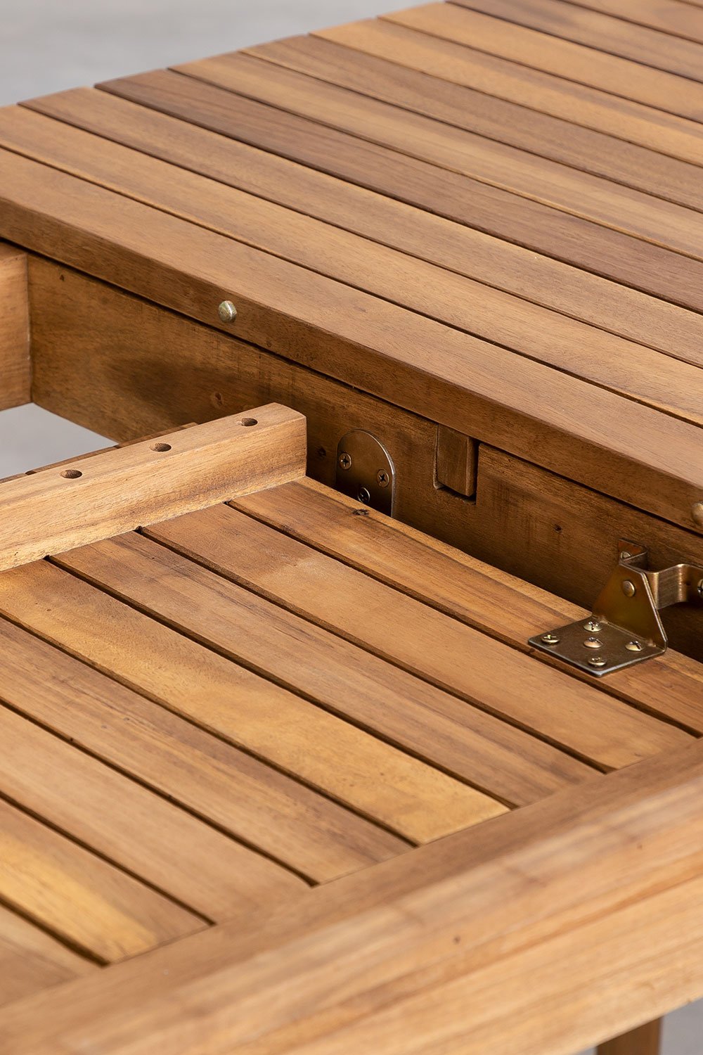 Tavolo da giardino rettangolare 160-210x90 cm allungabile in legno di acacia Tenay