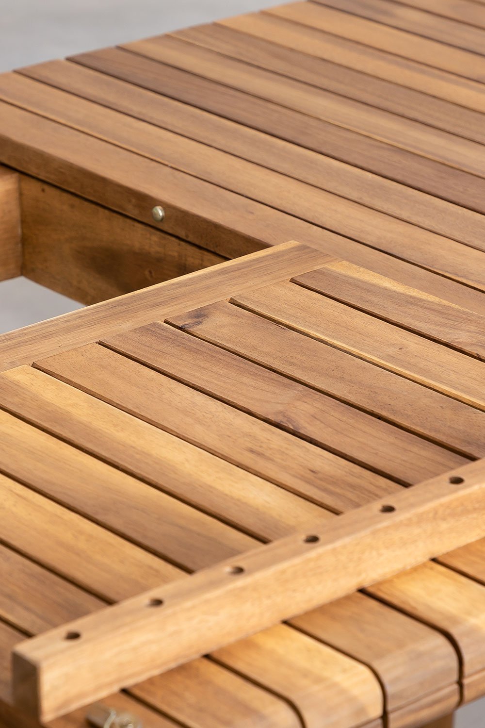 Tavolo da giardino rettangolare 160-210x90 cm allungabile in legno di acacia Tenay
