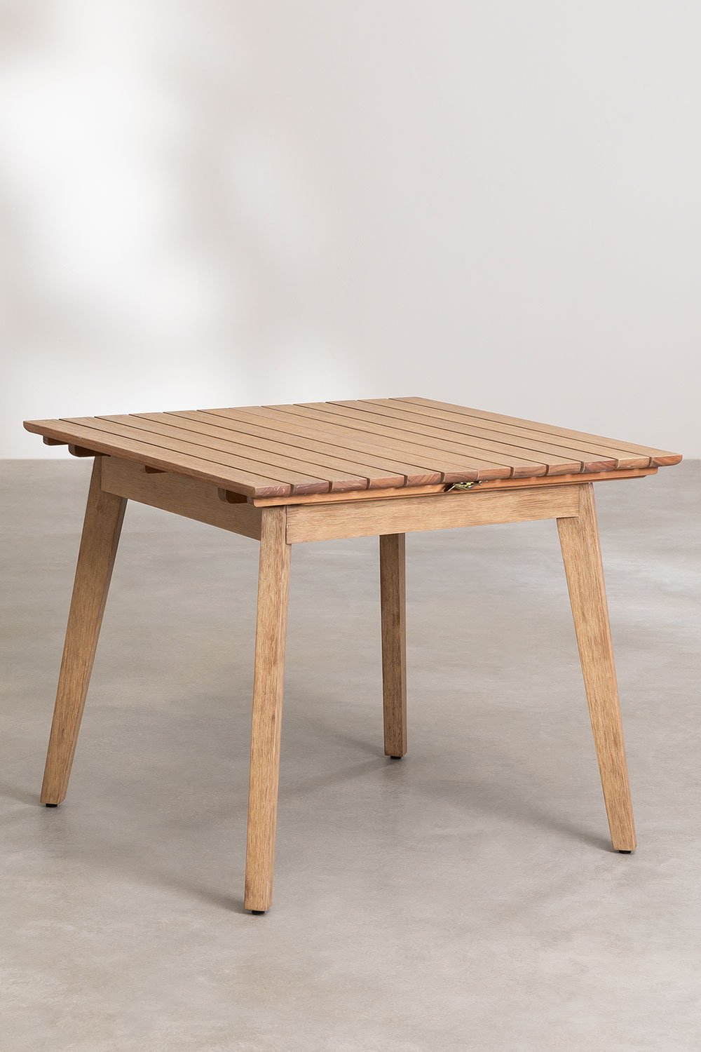 Tavolo da giardino 90-150x90 cm estensibile in legno di eucalipto Naele