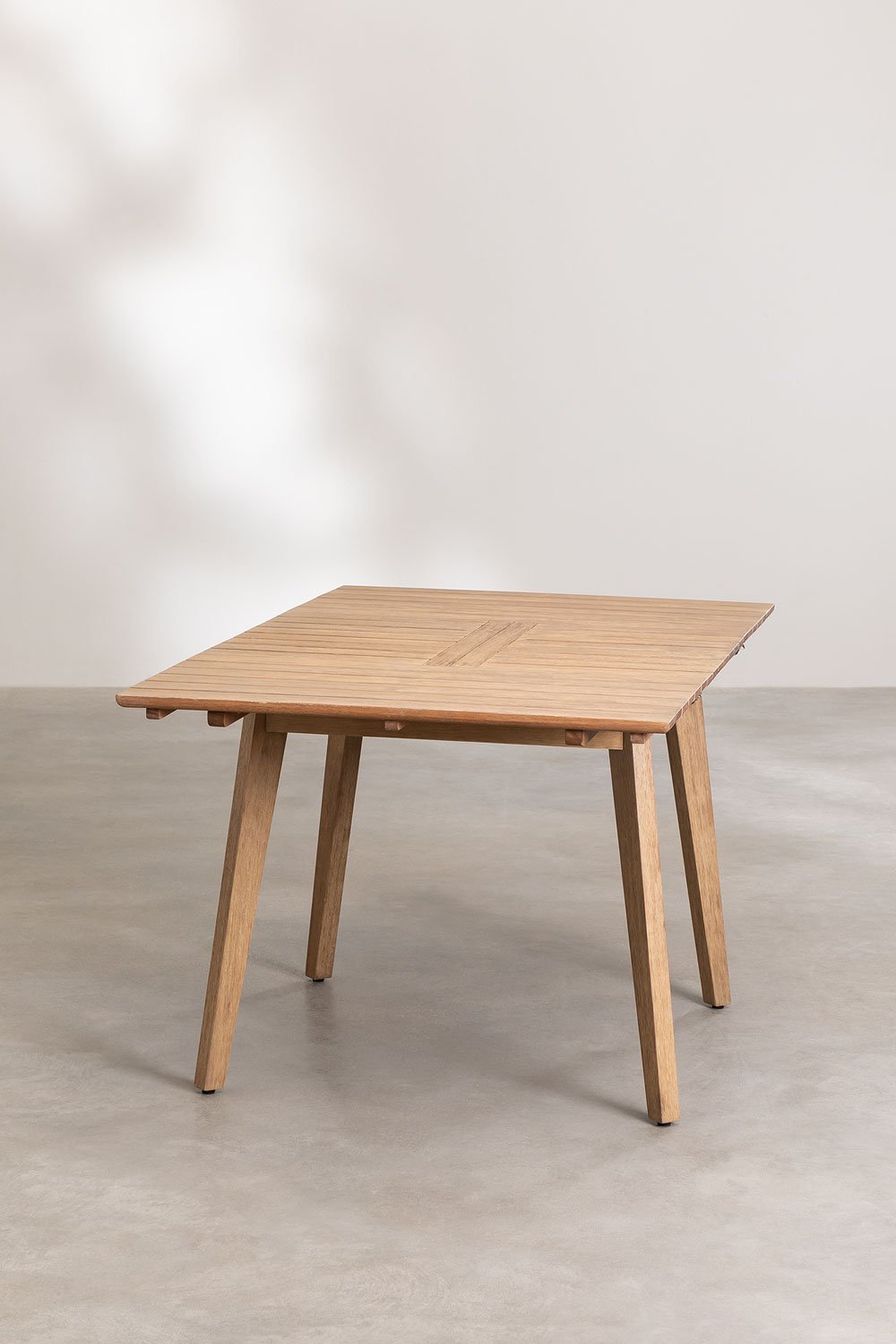 Tavolo da giardino 90-150x90 cm estensibile in legno di eucalipto Naele