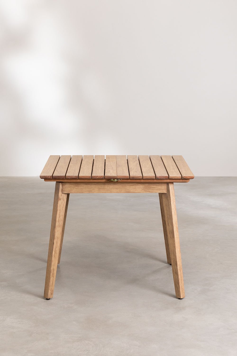 Tavolo da giardino 90-150x90 cm estensibile in legno di eucalipto Naele