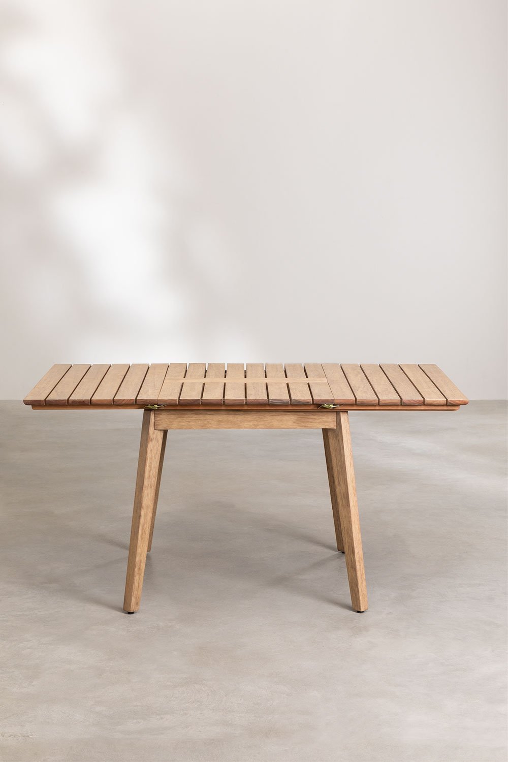Tavolo da giardino 90-150x90 cm estensibile in legno di eucalipto Naele