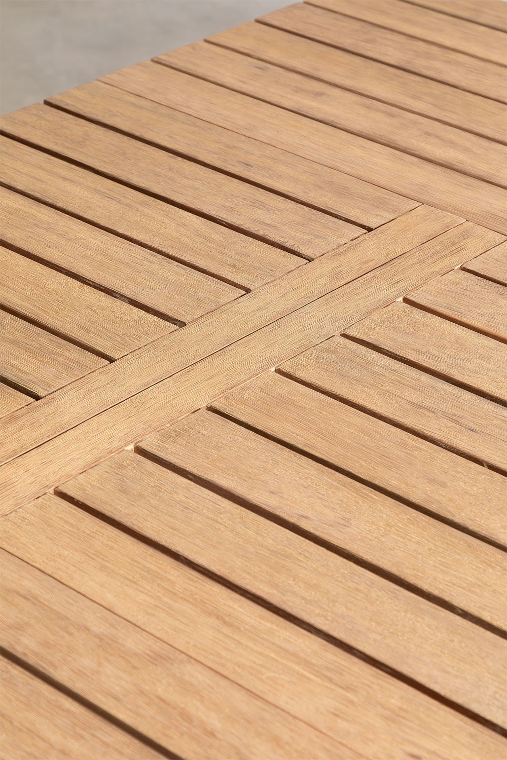 Tavolo da giardino 90-150x90 cm estensibile in legno di eucalipto Naele