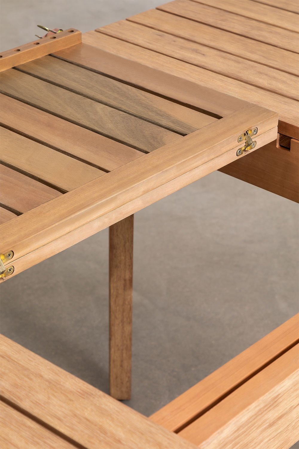 Tavolo da giardino 90-150x90 cm estensibile in legno di eucalipto Naele