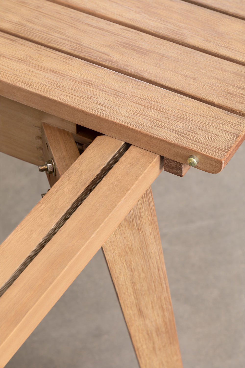 Tavolo da giardino 90-150x90 cm estensibile in legno di eucalipto Naele