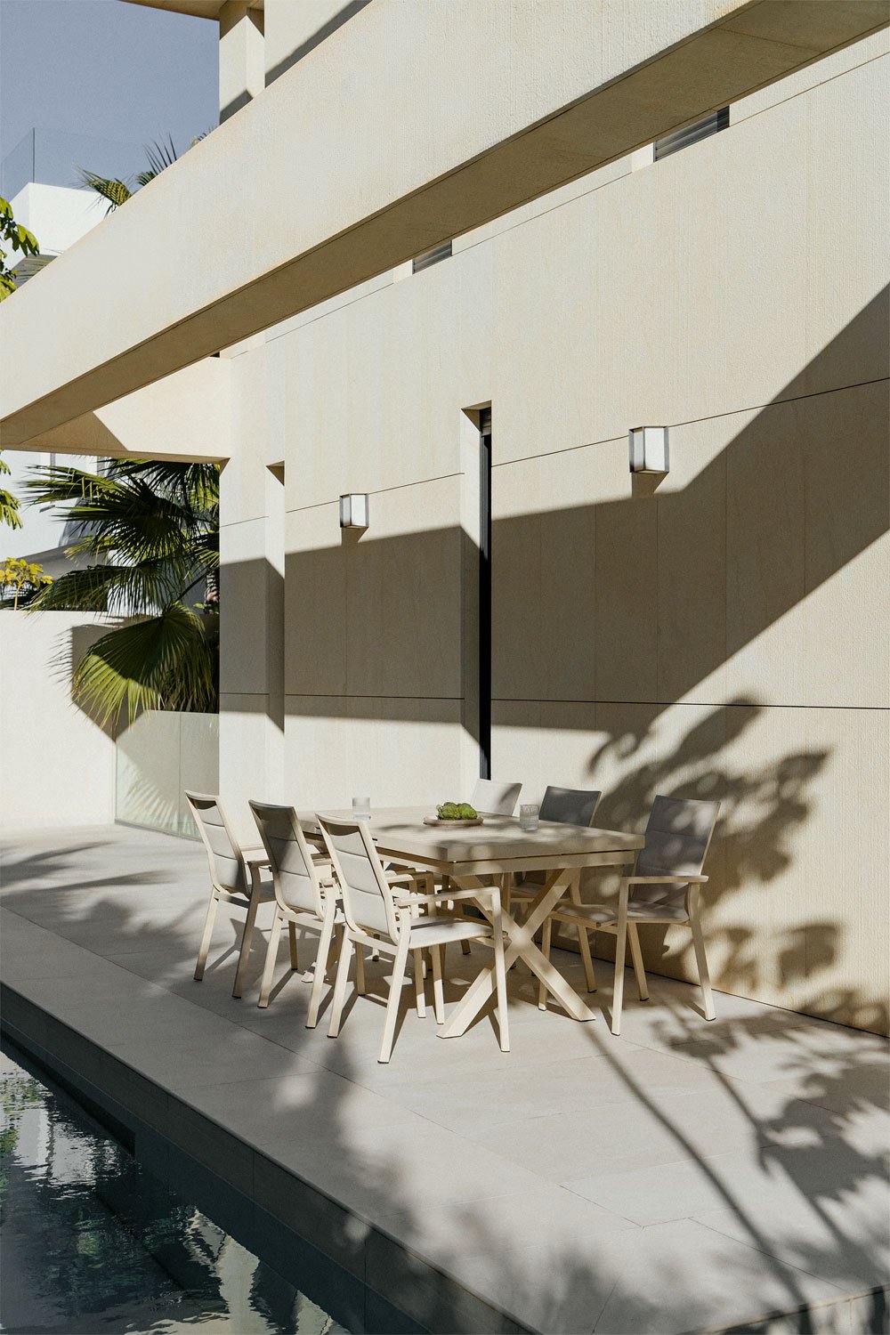 Tavolo da giardino rettangolare 180-240x90 cm estensibile in alluminio Karena