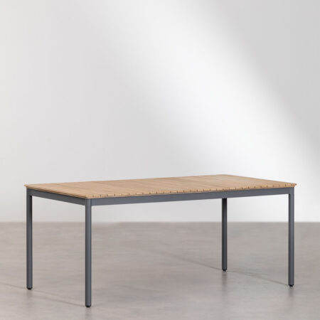 Tavolo da Giardino in Alluminio e Legno di Acacia (180x90 cm) Basper