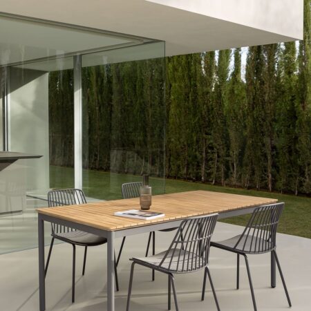 Tavolo da Giardino in Alluminio e Legno di Acacia (180x90 cm) Basper