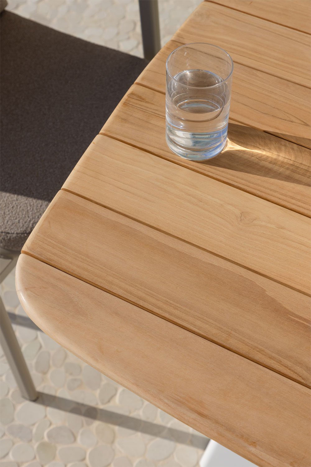 Tavolo da giardino in alluminio e legno di teak Inkeri