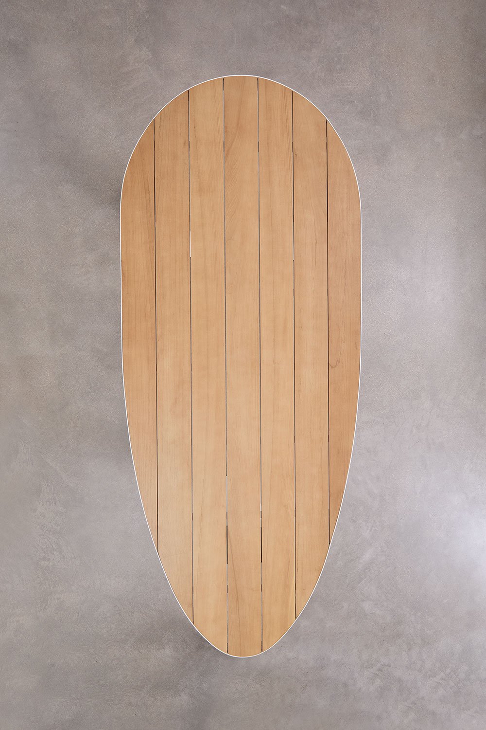 Tavolo da giardino ovale 260x110 cm in alluminio e legno di teak Taneli